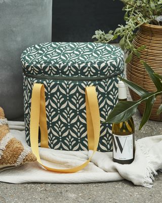 Kjølebag, mørk grønn, off white