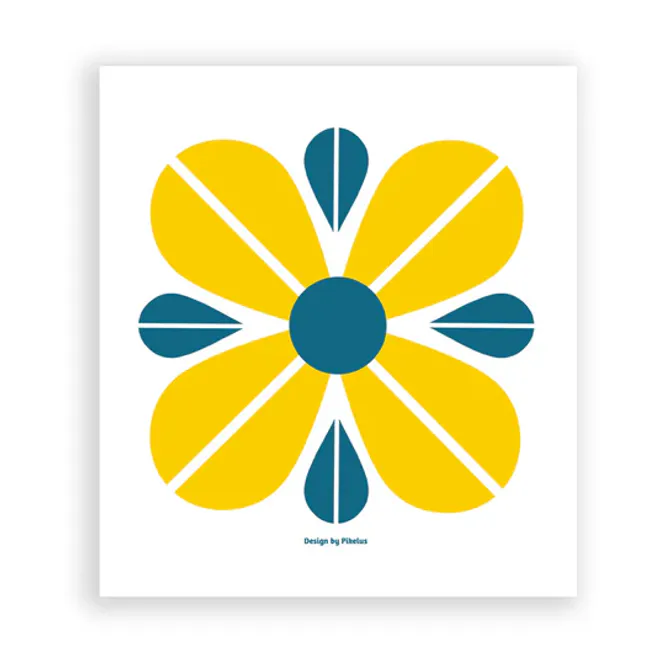 Hovedbilde Klut  retro gul blomst